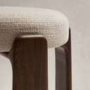 Hill Bar Height Backless Barstool | Ivory / Walnut Brown