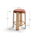 Hill Bar Height Backless Barstool | Terracotta