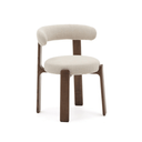 Hill Dining Chair | Ivory / Walnut Brown