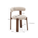 Hill Dining Chair | Ivory / Walnut Brown