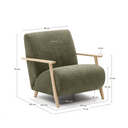 Hugh Armchair | Moss Green / Natural Ash