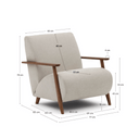 Hugh Armchair | Pearl Beige / Walnut