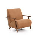 Hugh Leather Armchair | Walnut