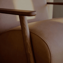 Hugh Leather Armchair | Walnut