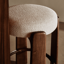 Hill Bar Height Backless Barstool | Ivory / Walnut Brown