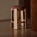 Hill Backless Bench Barstool | Terracotta
