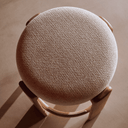 Hill Bar Height Backless Barstool | Ivory / Natural Ash