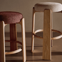 Hill Bar Height Backless Barstool | Ivory / Natural Ash