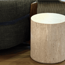 Jeremie Travertine Side Table