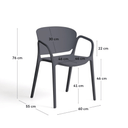 Komad Stackable Patio Chair | Dark Grey