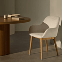 Kylie Timber Leg Dining Chair | Ivory / Natural Ash