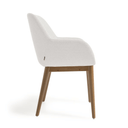 Kylie Timber Leg Dining Chair | Ivory / Walnut Brown