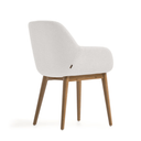 Kylie Timber Leg Dining Chair | Ivory / Walnut Brown