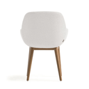 Kylie Timber Leg Dining Chair | Ivory / Walnut Brown