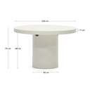 Kona Round Patio Dining Table | White