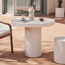Kona Round Patio Dining Table | White
