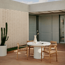 Kona Round Patio Dining Table | White