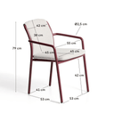 Linosa Stackable Patio Chair | Burgundy