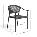 Livadia Stackable Patio Chair | Graphite