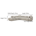 Lyon Modular Sofa Corner With Chaise | Moonstone