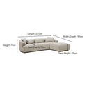 Lyon Modular Sofa With Chaise | Moonstone
