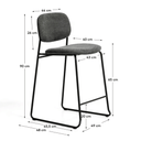 Maddison Stackable Bench Barstool | Charcoal