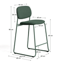 Maddison Stackable Bench Barstool | Green