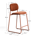 Maddison Stackable Bench Barstool | Terracotta