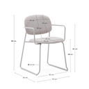 Maddison Dining Chair with Armrest | Beige