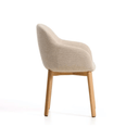 Meila Dining Chair With Arms | Beige Chenille / Natural Ash