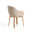 Meila Dining Chair With Arms | Beige Chenille / Natural Ash