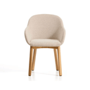 Meila Dining Chair With Arms | Beige Chenille / Natural Ash