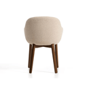 Meila Dining Chair With Arms | Beige Chenille / Walnut Brown
