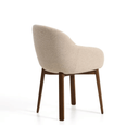 Meila Dining Chair With Arms | Beige Chenille / Walnut Brown