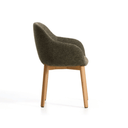 Meila Dining Chair With Arms | Green Chenille / Natural Ash