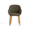 Meila Dining Chair With Arms | Green Chenille / Natural Ash