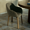 Meila Dining Chair With Arms | Green Chenille / Natural Ash