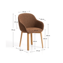 Meila Dining Chair With Arms | Terracotta Chenille / Natural Ash