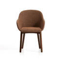 Meila Dining Chair With Arms | Terracotta Chenille / Walnut Brown