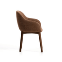 Meila Dining Chair With Arms | Terracotta Chenille / Walnut Brown