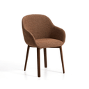 Meila Dining Chair With Arms | Terracotta Chenille / Walnut Brown