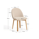 Meila Dining Chair | Beige Chenille / Natural Ash