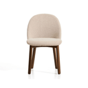 Meila Dining Chair | Beige Chenille / Walnut Brown