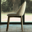 Meila Dining Chair | Beige Chenille / Walnut Brown