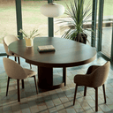 Meila Dining Chair | Beige Chenille / Walnut Brown