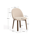 Meila Dining Chair | Beige Chenille / Walnut Brown