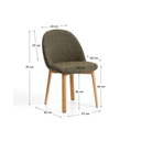 Meila Dining Chair | Green Chenille / Natural Ash