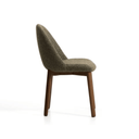 Meila Dining Chair | Green Chenille / Walnut Brown