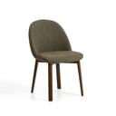 Meila Dining Chair | Green Chenille / Walnut Brown