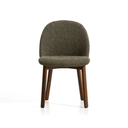 Meila Dining Chair | Green Chenille / Walnut Brown